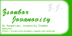 zsombor jovanovity business card